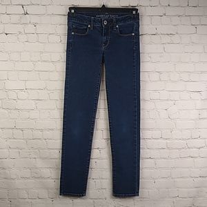 American Eagle Super Stretch 0 r Skinny Blue Jeans
